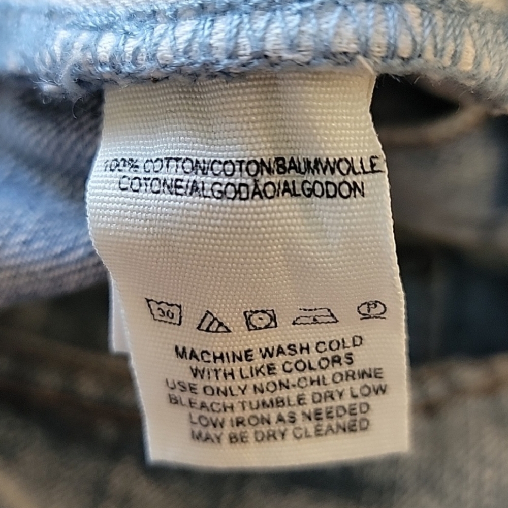 FREE PEOPLE | ANTHROPLOGIE Straight‎ Leg Button Fly Cropped Light Wash Jeans 31 - Picture 5 of 8